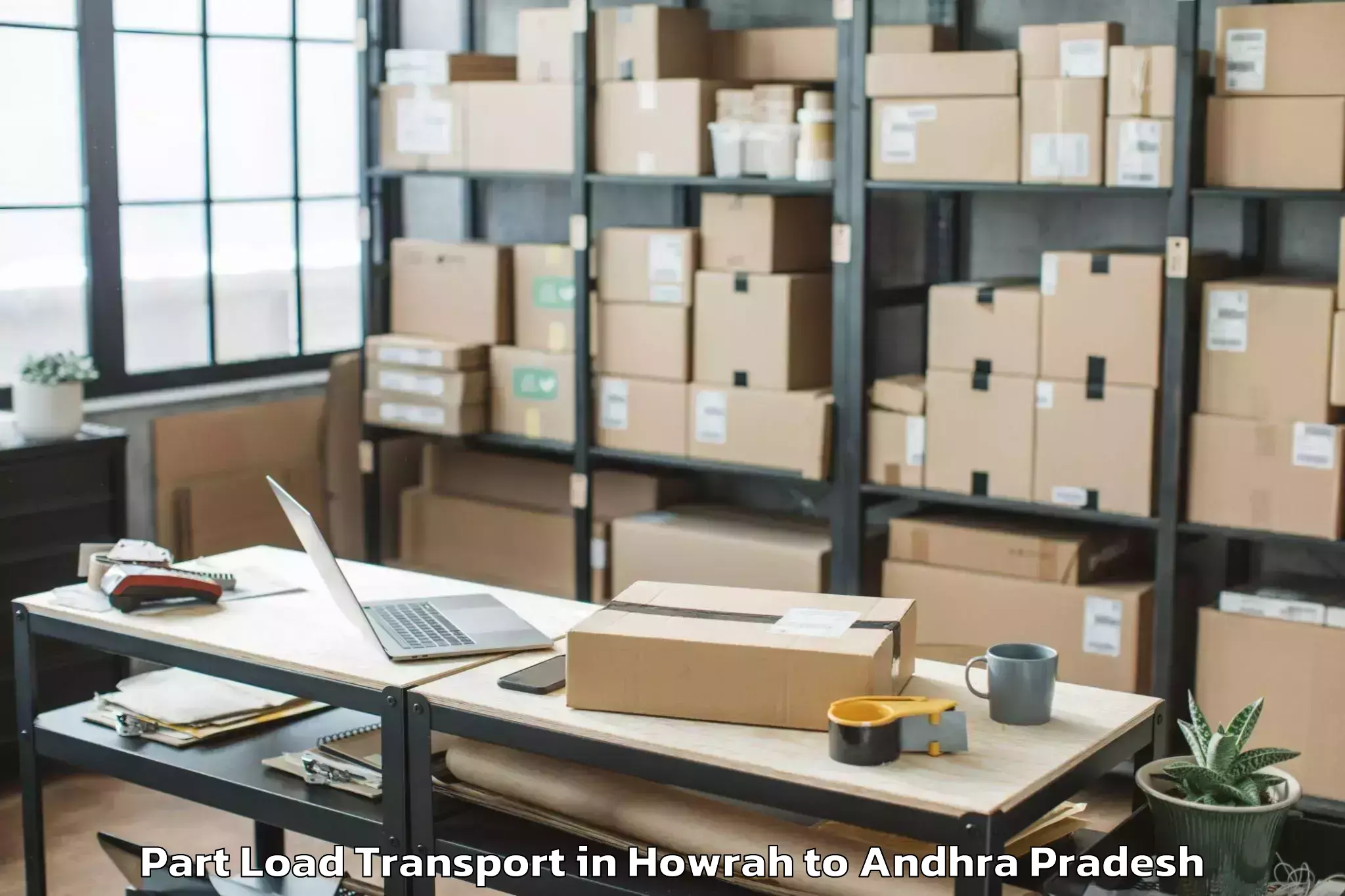 Book Howrah to Kanchili Part Load Transport Online